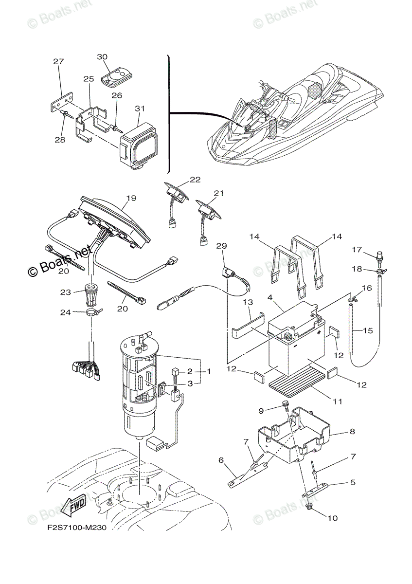 Yamaha Waverunner 2018 OEM Parts Diagram for ELECTRICAL 3