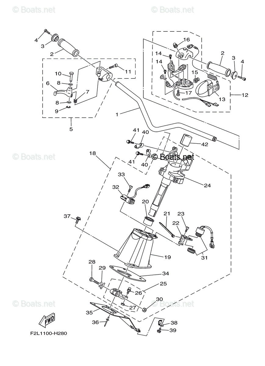 Yamaha Waverunner 2009 OEM Parts Diagram for Steering 1 | Boats.net