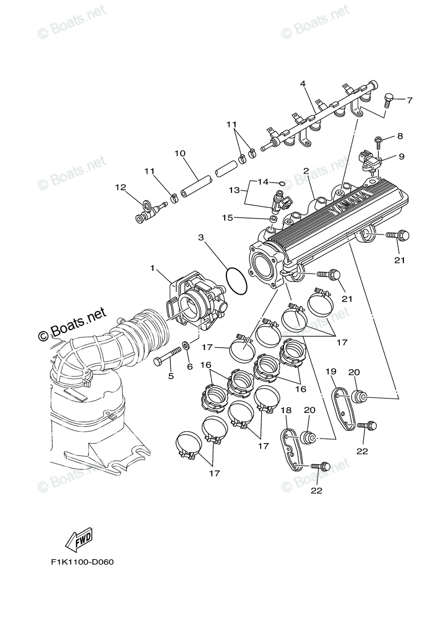 Yamaha Waverunner 2008 OEM Parts Diagram for Intake 2 | Boats.net