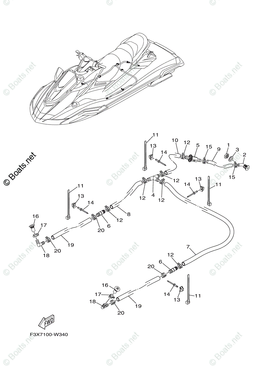 Yamaha Waverunner 2021 OEM Parts Diagram for Bilge Pump