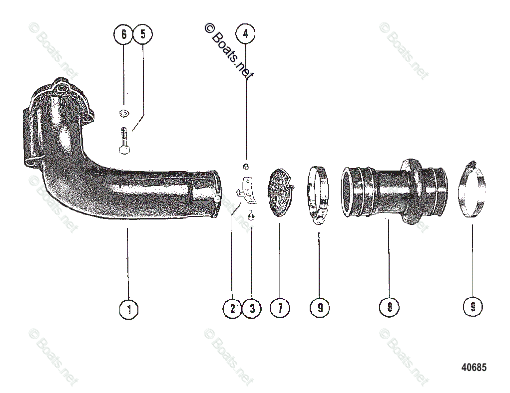 Mercruiser Sterndrive Gas Engines OEM Parts Diagram for