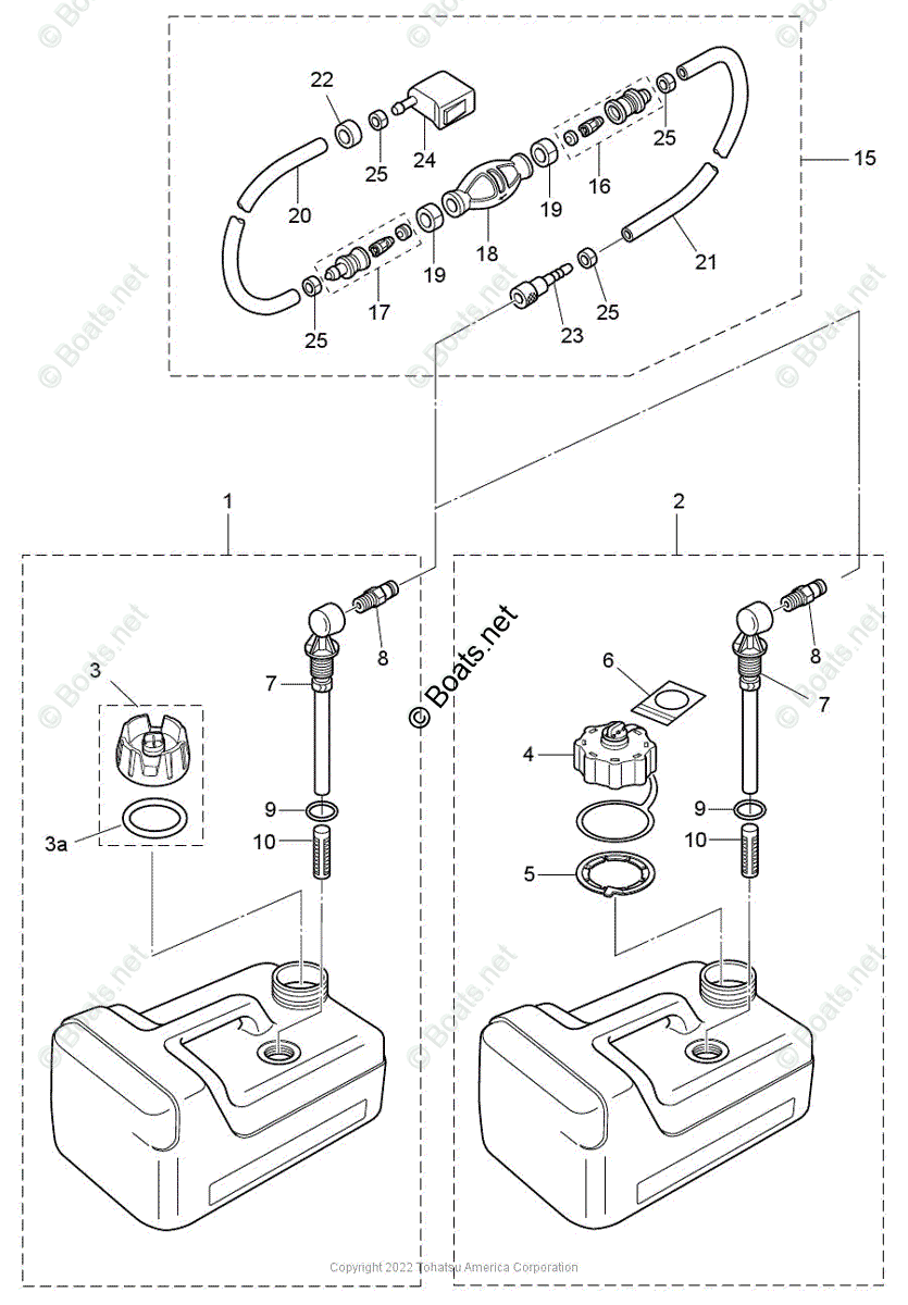 Tohatsu Outboard 2022 OEM Parts Diagram for FUEL TANK