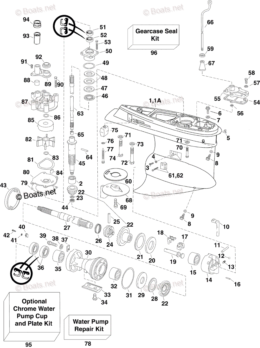 Evinrude Outboard 2007 OEM Parts Diagram for Gearcase | Boats.net