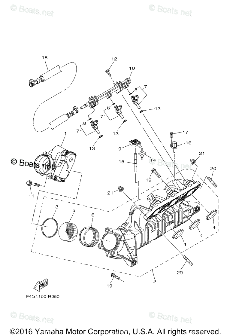 Yamaha Waverunner 2017 OEM Parts Diagram for Intake