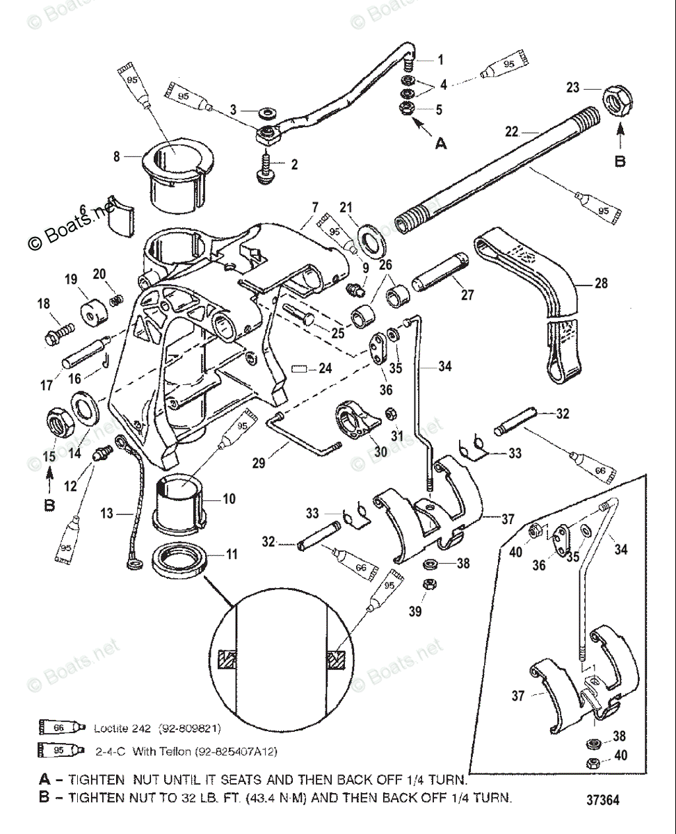 Mariner Outboard 1995 OEM Parts Diagram for SWIVEL BRACKET | Boats.net