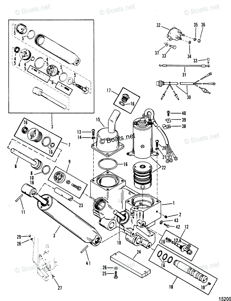 Mercury Outboard 100HP OEM Parts Diagram for Power Trim Components ...