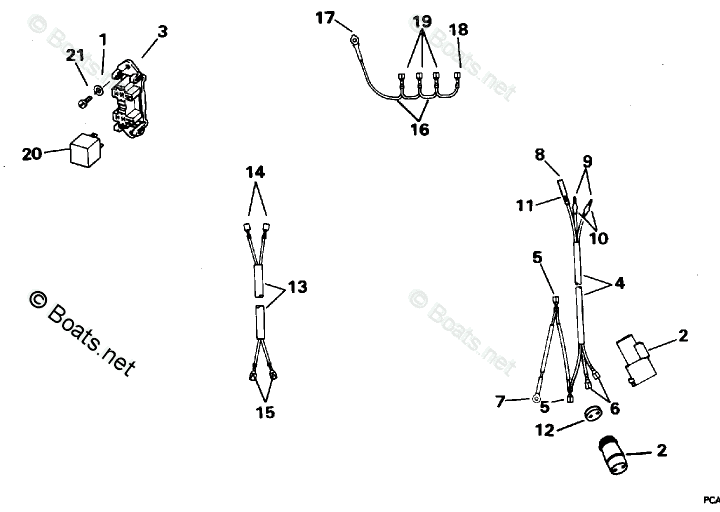 Evinrude Outboard 1995 OEM Parts Diagram for Power Trim/Tilt Electrical