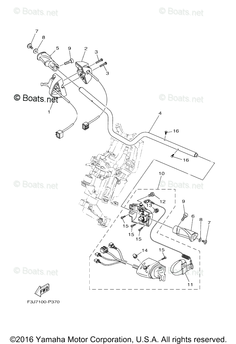 Yamaha Waverunner 2017 OEM Parts Diagram for Steering 1