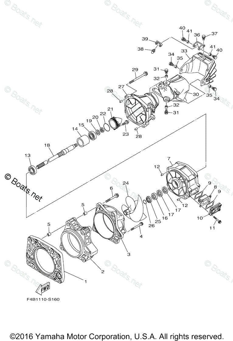 Yamaha Boats 2017 OEM Parts Diagram for Jet Unit 1
