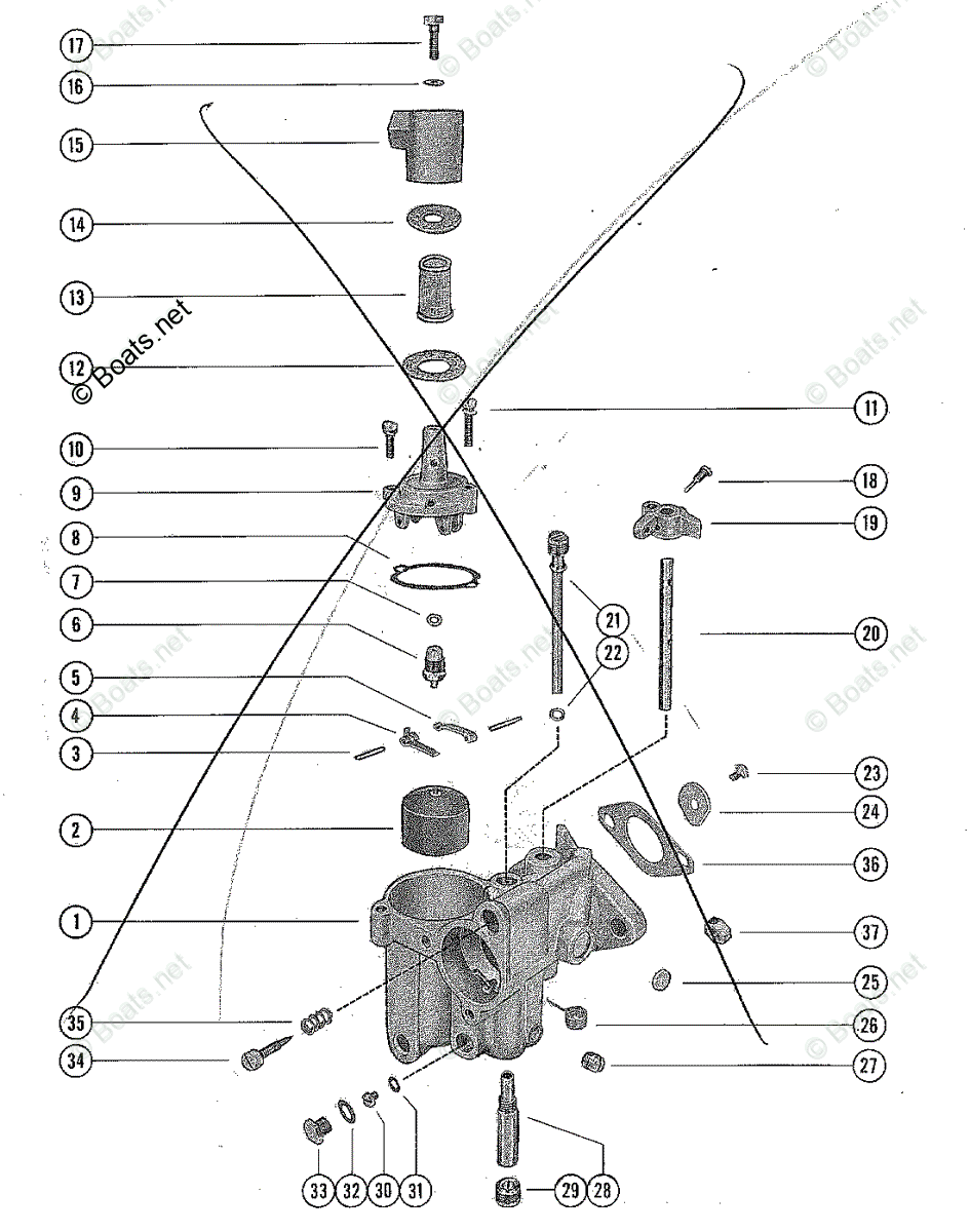 Mercury Outboard 6HP OEM Parts Diagram for Carburetor Assembly (Serial ...