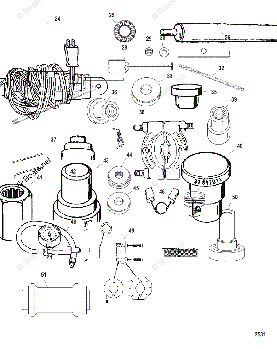 Mercury Outboard 40HP OEM Parts Diagram for Tools (2) | Boats.net