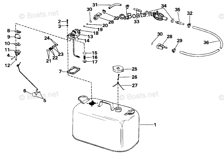 Evinrude Rigging Parts & Accessories 1989 OEM Parts Diagram for Fuel ...