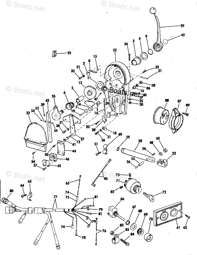 Johnson Rigging Parts & Accessories 1978 OEM Parts Diagram for BINNACLE  MOUNT CONTROL AND WIRING KIT55 - 235 HP - 1978