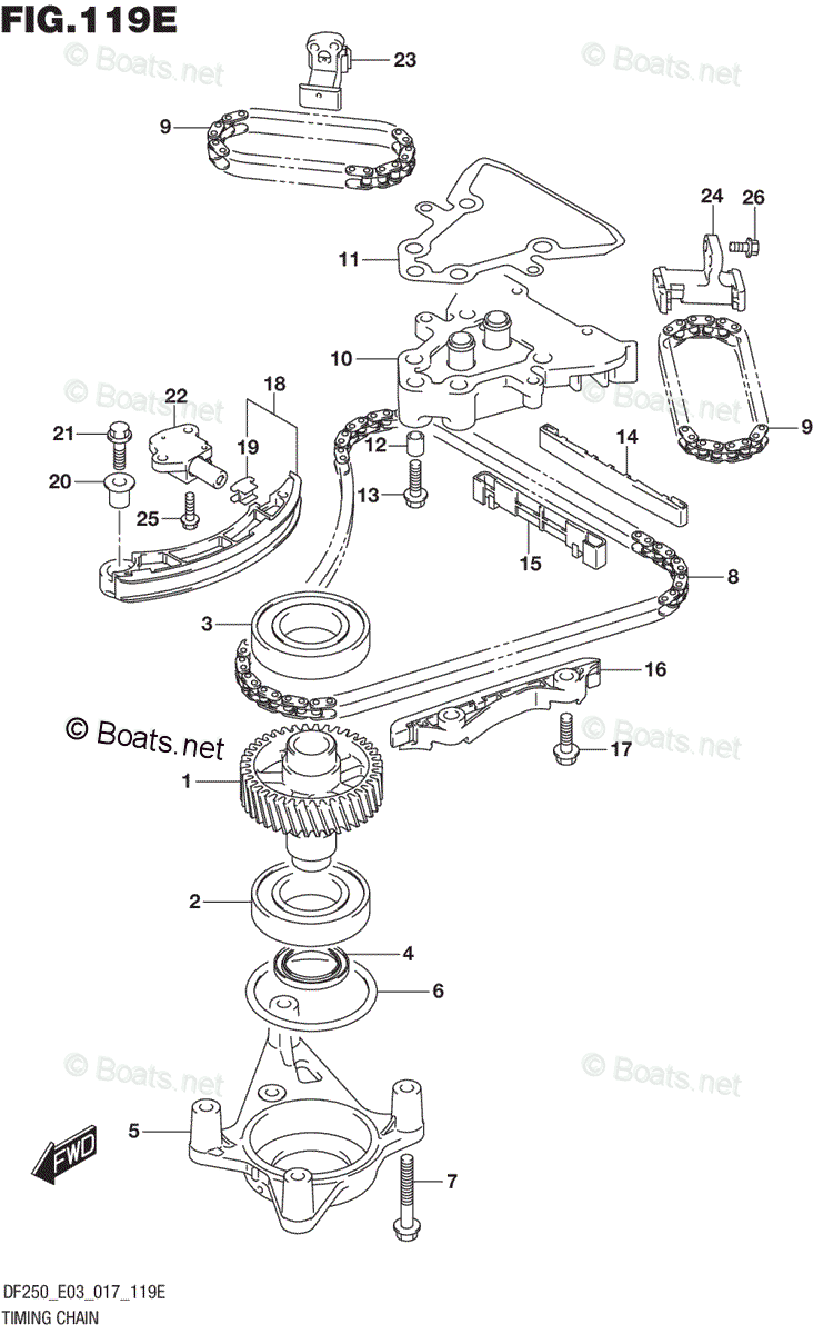 Suzuki Outboard Parts by Model DF 250 OEM Parts Diagram for Timing