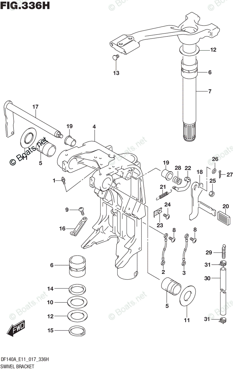 Suzuki Outboard 2017 OEM Parts Diagram for SWIVEL BRACKET (DF140AZ E11 ...