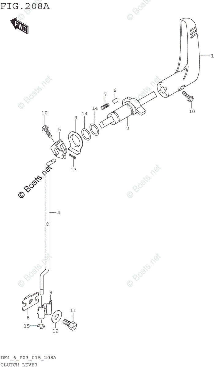 Suzuki Outboard 2005 OEM Parts Diagram for CLUTCH LEVER | Boats.net