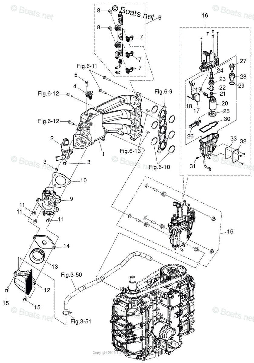 Tohatsu Outboard 2016 OEM Parts Diagram for INTAKE MANIFOLD
