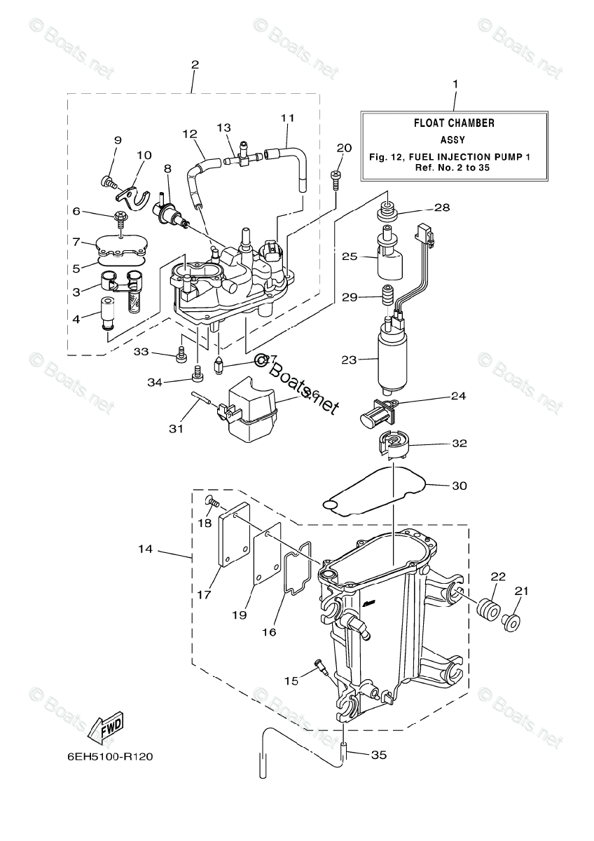 Yamaha Outboard Parts by Year 2006 And Later OEM Parts Diagram for Fuel