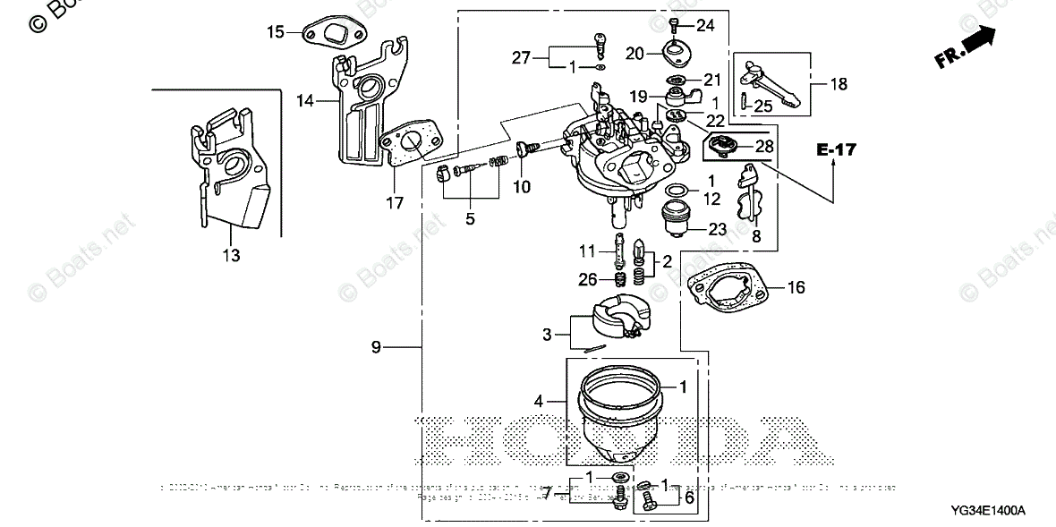 Honda Water Pumps WB30XT2 A VIN WACT2000001 TO WACT2999999 OEM Parts Diagram for CARBURETOR