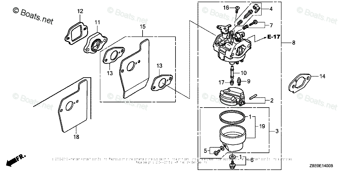 Honda Small Engines GSV190 OEM Parts Diagram for CARBURETOR | Boats.net