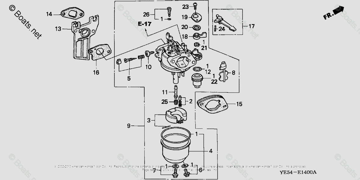 Honda Water Pumps WP20X ACF6A VIN WZBE1400001 OEM Parts Diagram for