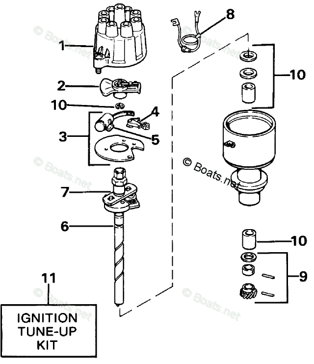 OMC Sterndrive 5.0L 305 CID V8 OEM Parts Diagram for