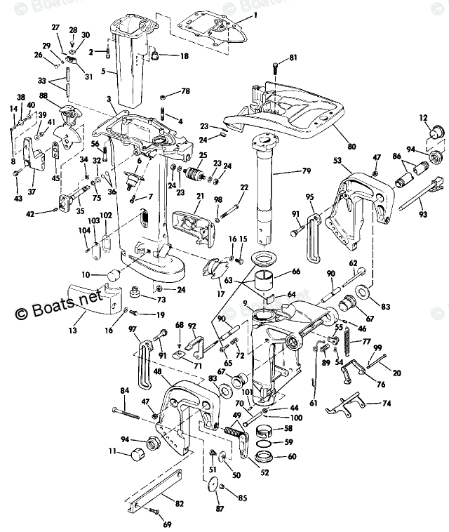 Evinrude Outboard Parts by HP 28HP OEM Parts Diagram for Midsection