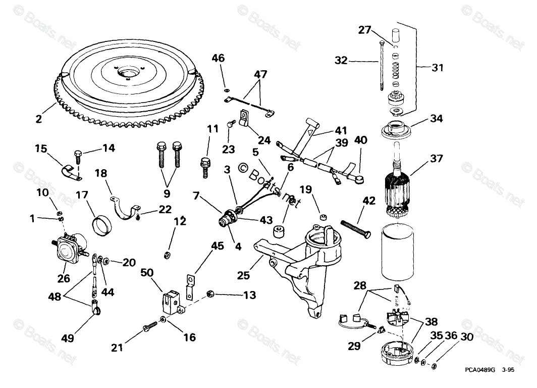 Evinrude Rigging Parts & Accessories 1999 OEM Parts Diagram for Electric Start Kit -- 20, 25, 30, 35 (2-Cylinder) - 1999 | Boats.net