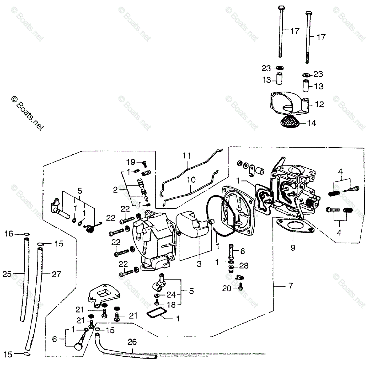 Honda Outboard Pre - 1997 OEM Parts Diagram for CARBURETOR | Boats.net