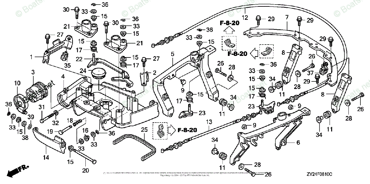 meiページ Honda Outboard 2004 OEM Parts Diagram for Front Cover