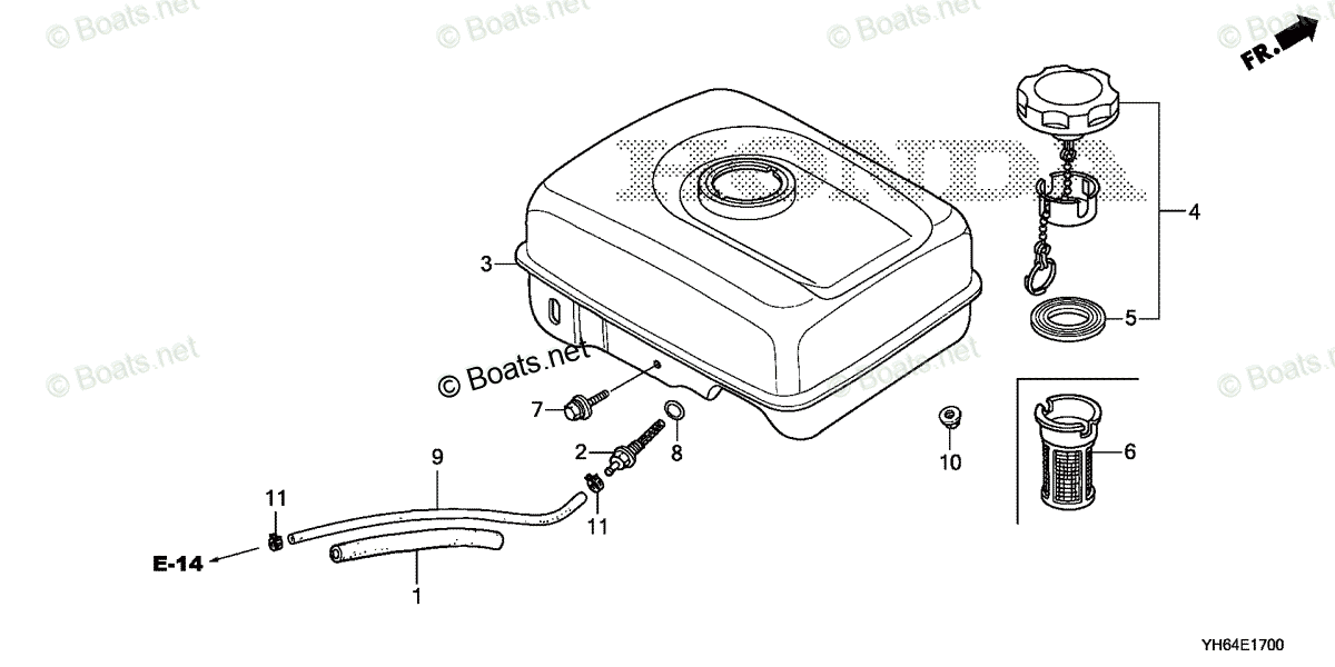 Honda Water Pumps WH15XT2 A VIN WAJT2000001 OEM Parts Diagram for