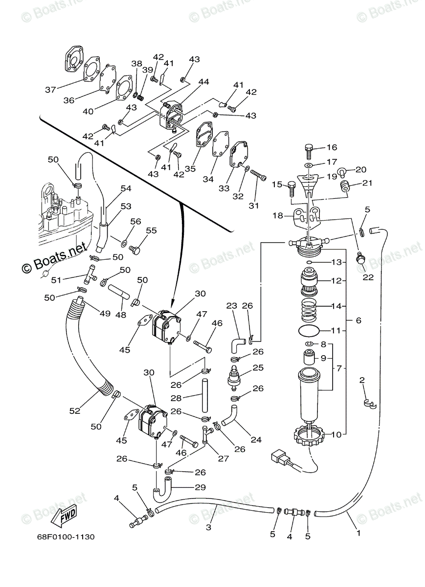 Yamaha Outboard 2001 OEM Parts Diagram for Fuel 1 | Boats.net