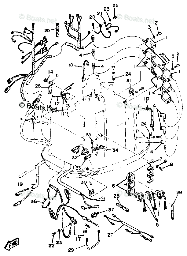 Yamaha Outboard 1986 OEM Parts Diagram for Electric Parts 2