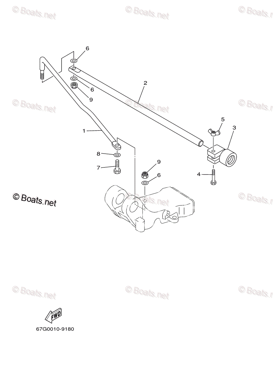 Yamaha Outboard 2000 OEM Parts Diagram for Steering Friction