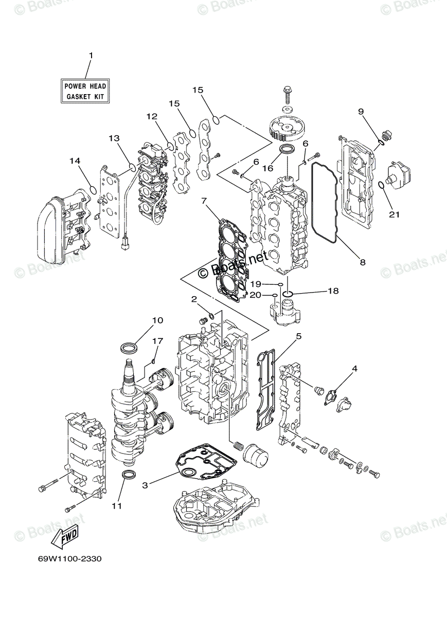 Yamaha Outboard 2003 OEM Parts Diagram for Repair Kit 1 | Boats.net