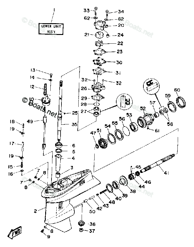 Yamaha Outboard 1990 OEM Parts Diagram for Lower - Drive 1 | Boats.net