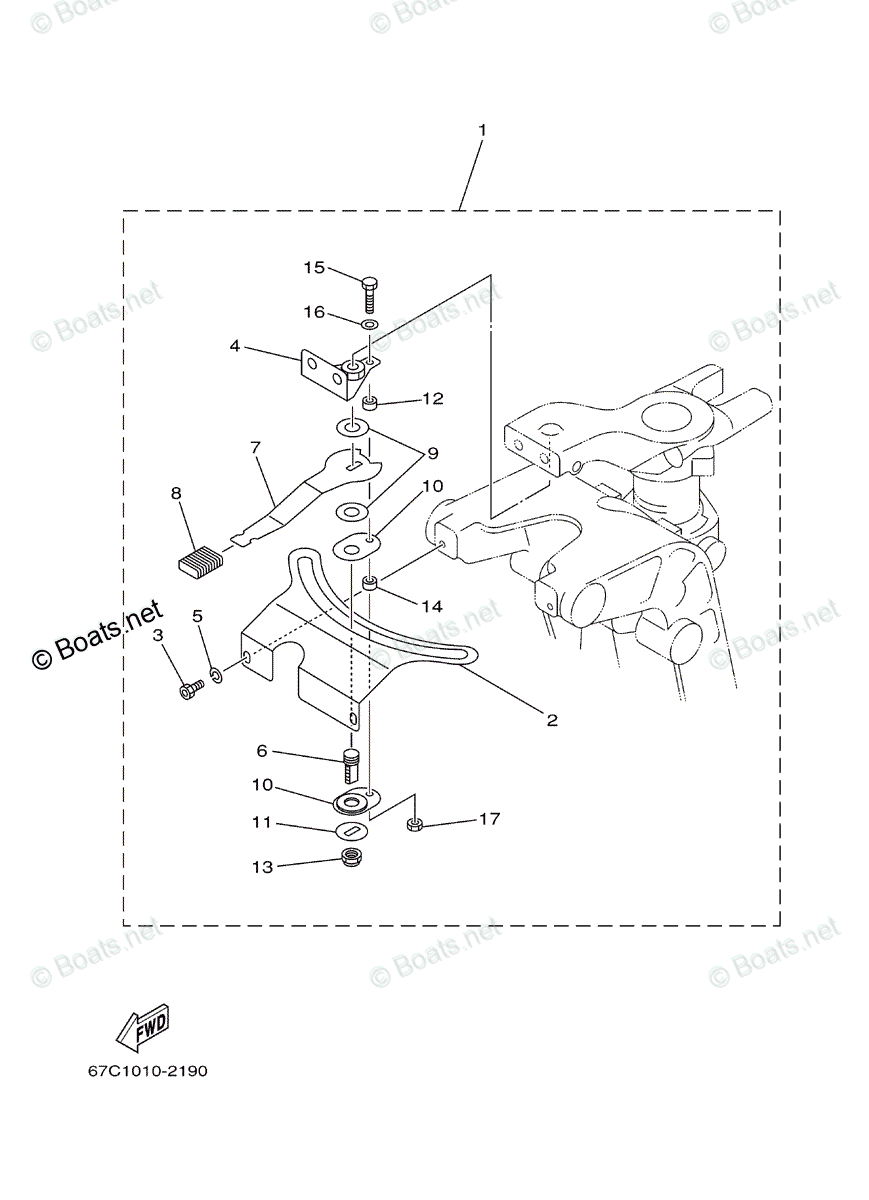 Yamaha Outboard 2003 OEM Parts Diagram for Steering Friction