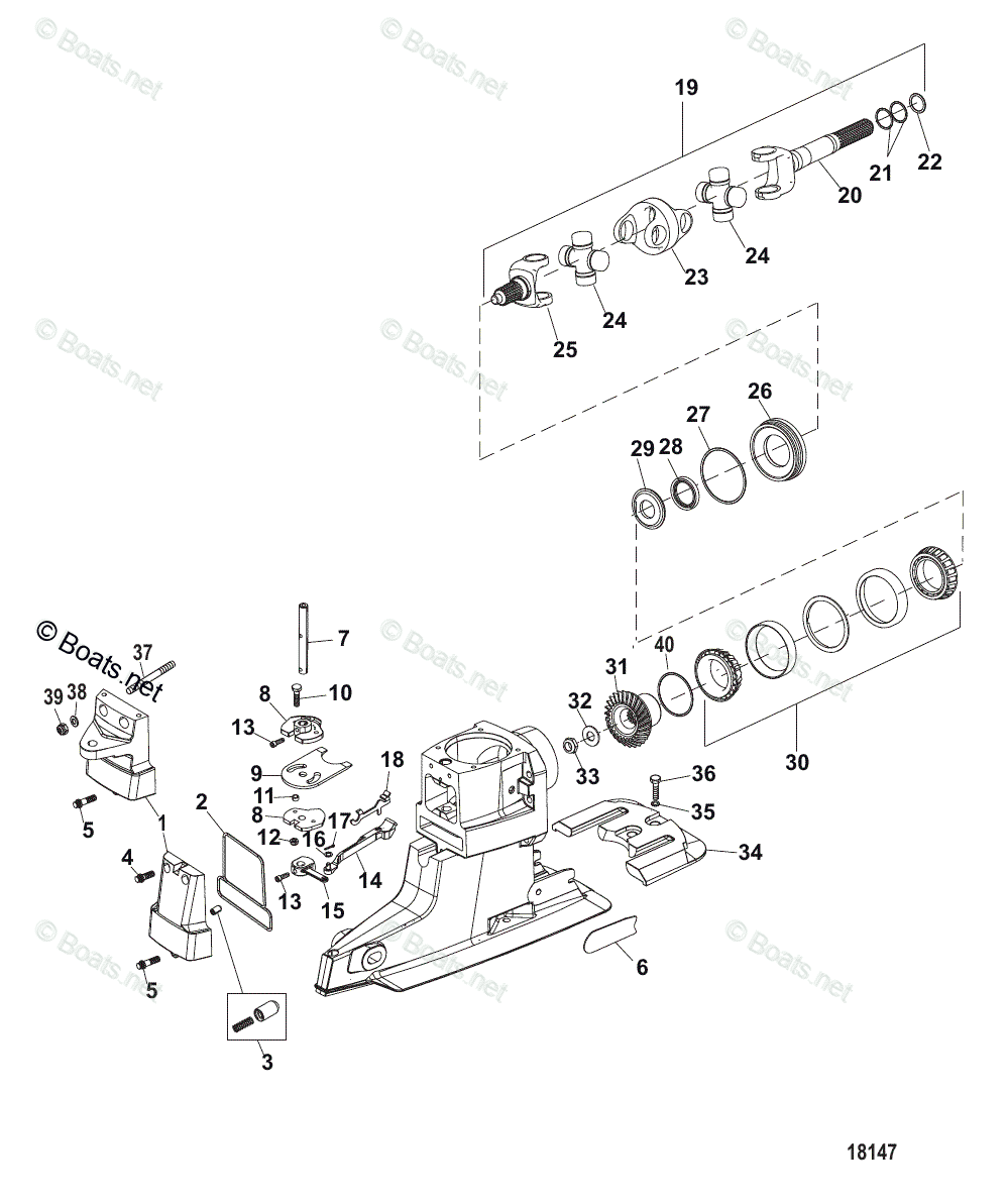 Mercruiser Sterndrive Outdrives OEM Parts Diagram for