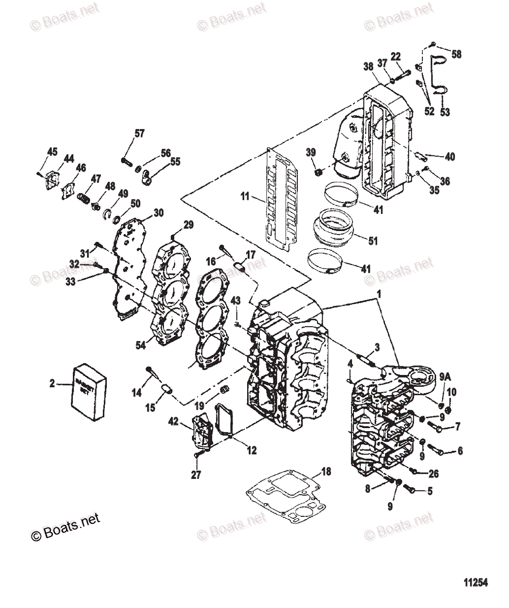 Mercury Sportjet Jet Drive 90HP OEM Parts Diagram for CYLINDER BLOCK ...