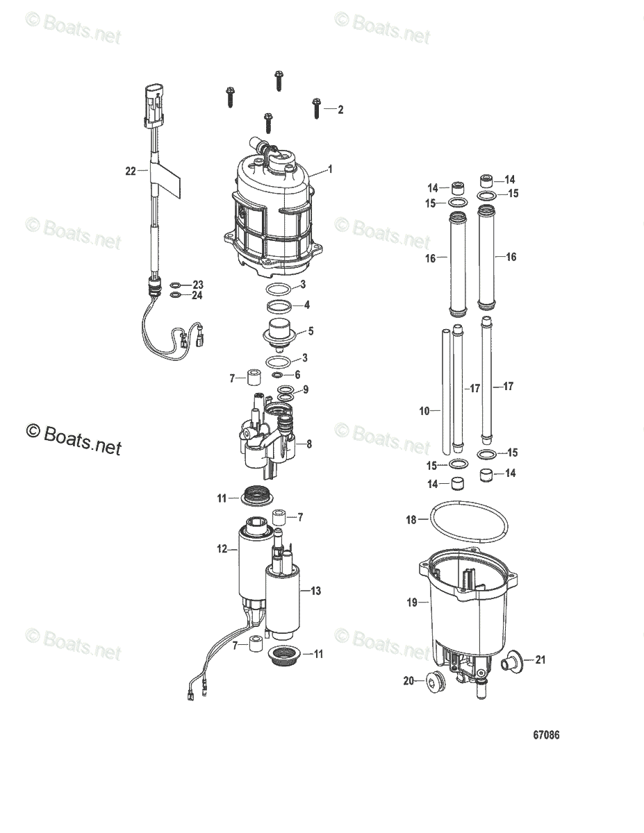 Mercruiser Sterndrive Gas Engines OEM Parts Diagram for Fuel Supply ...