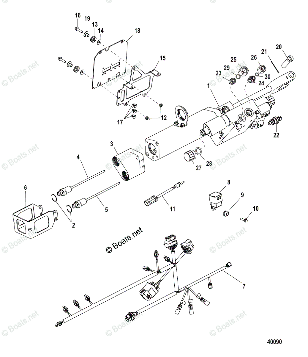 Mercruiser Sterndrive Outdrives OEM Parts Diagram for Steering Actuator ...