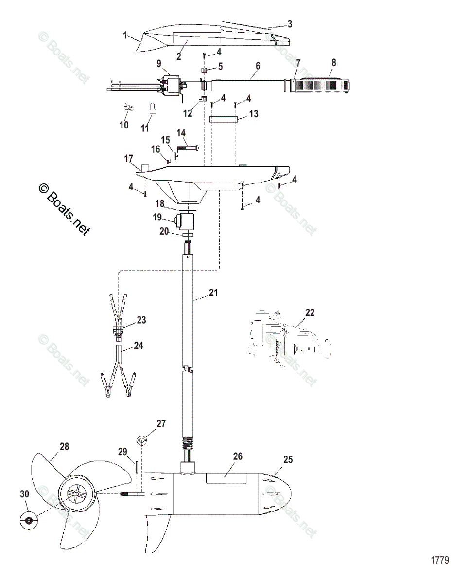 Trolling Motor TT Thruster Series OEM Parts Diagram for Complete Trolling