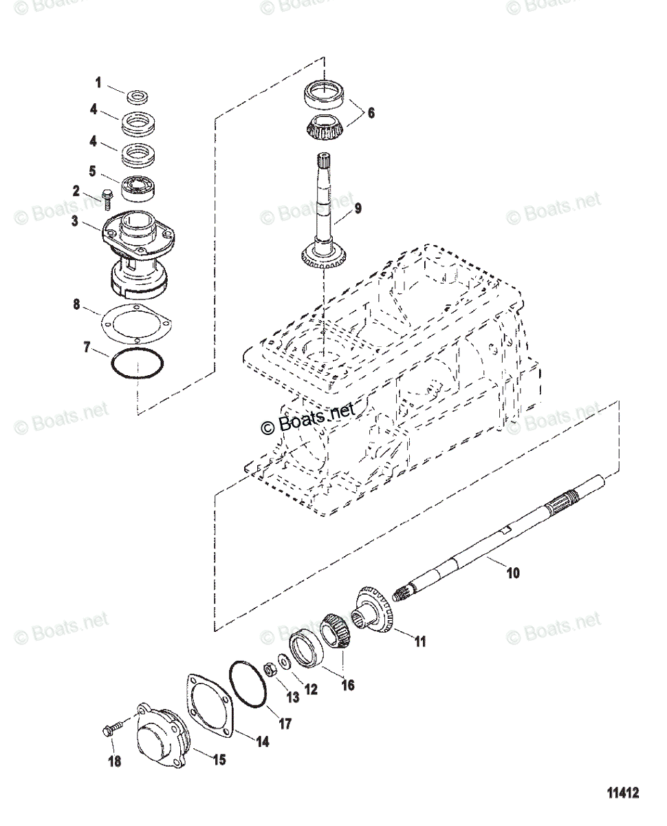 Mercury Sportjet Jet Drive 175HP OEM Parts Diagram for Pinion And