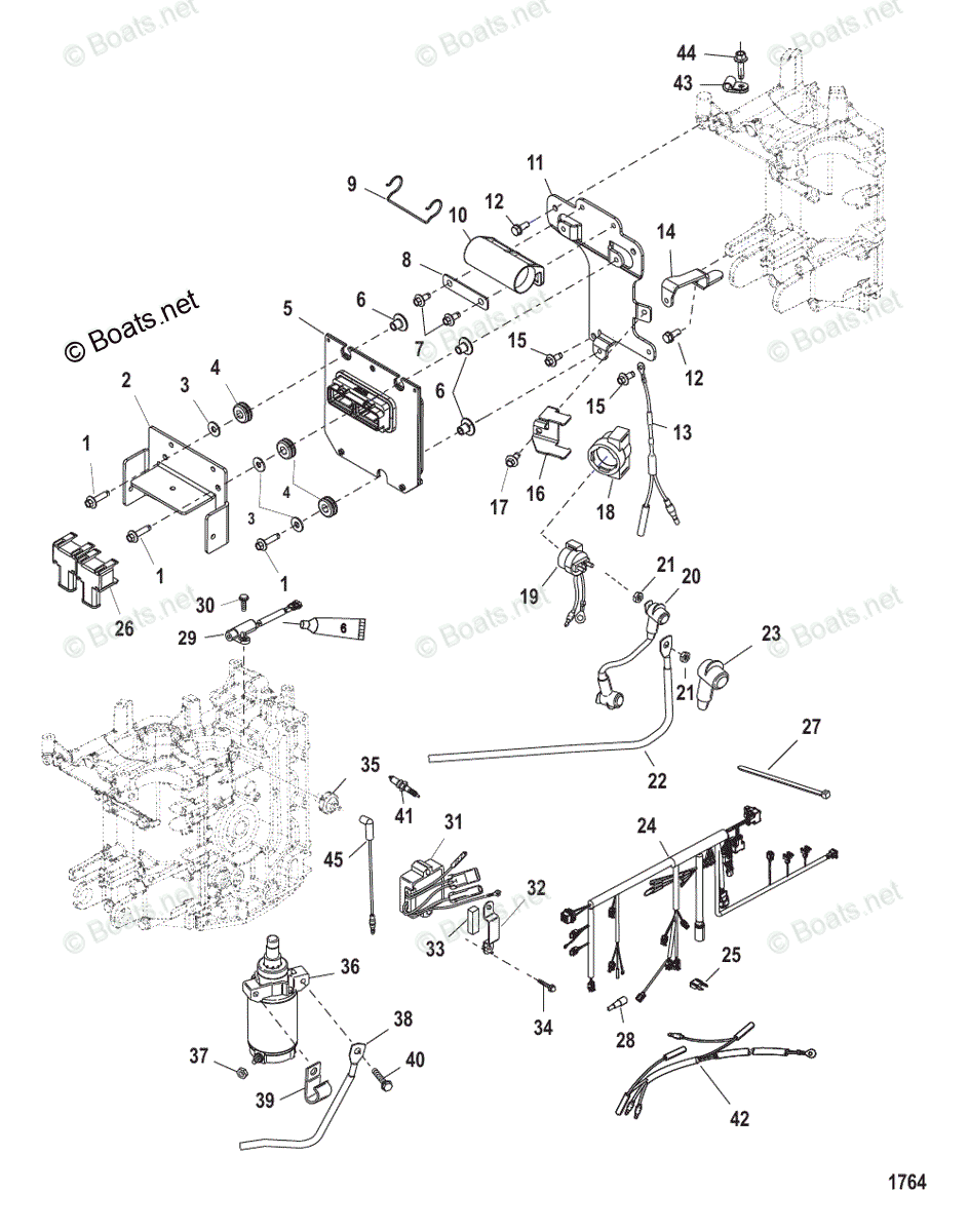 Mercury Outboard 40HP OEM Parts Diagram for Electrical Components ...