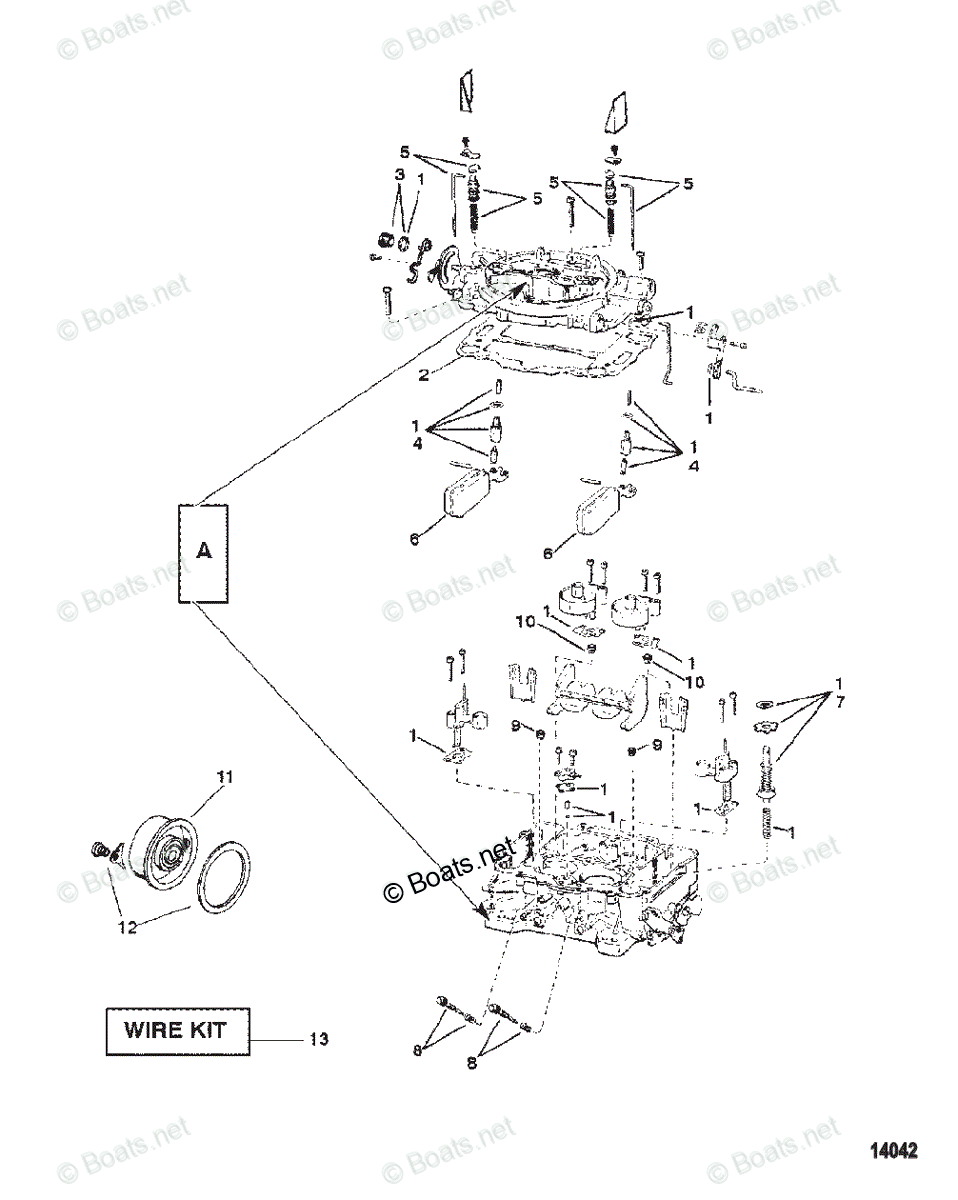 Mercruiser Sterndrive Gas Engines OEM Parts Diagram for CARBURETOR ...