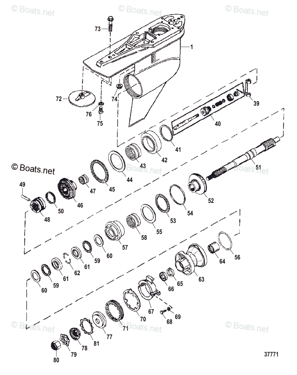 Mercruiser Sterndrive Outdrives OEM Parts Diagram for GEAR HOUSING(PROP ...