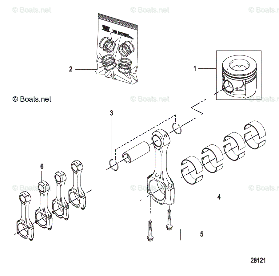 Mercruiser Inboard Diesel Engines OEM Parts Diagram for Connecting Rod ...