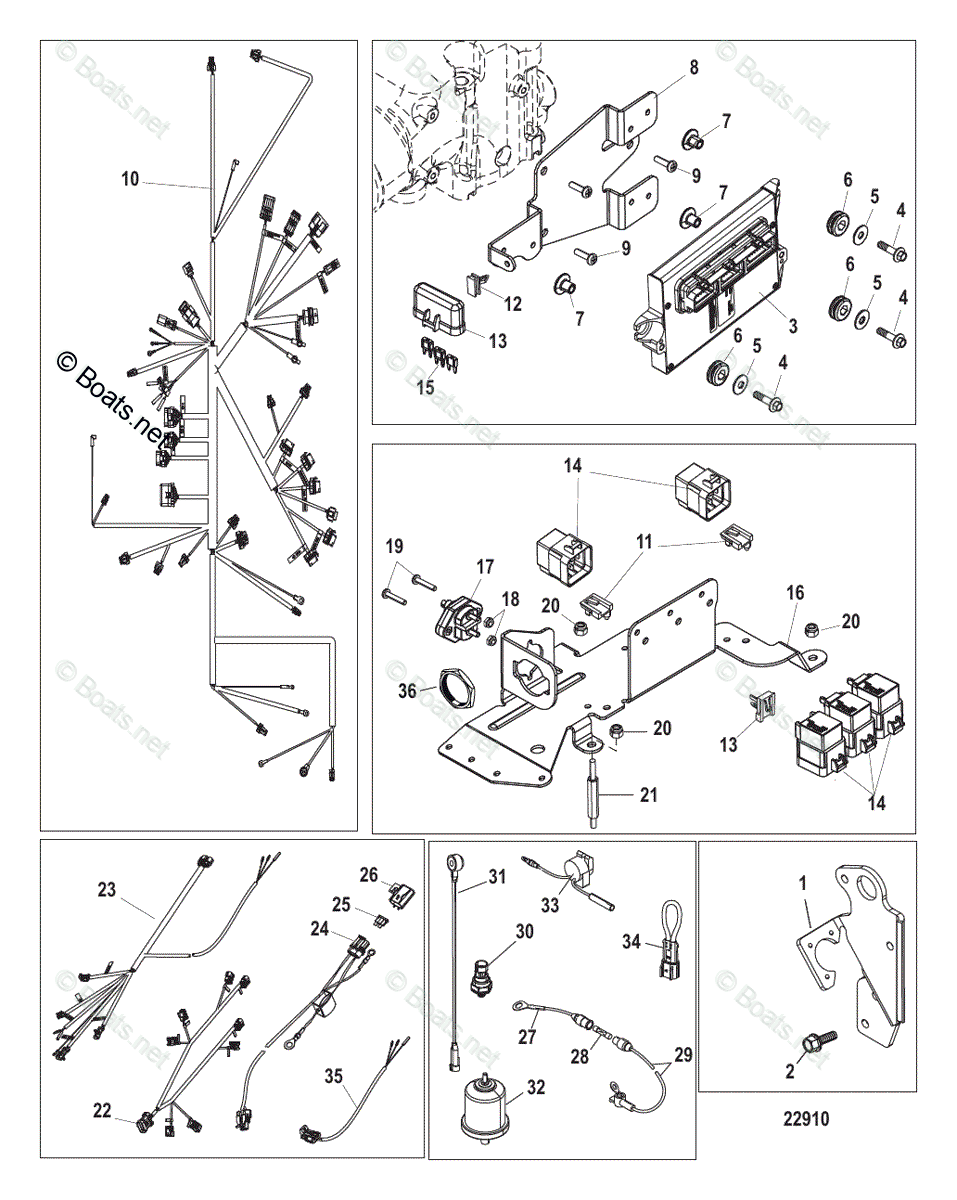 Mercruiser Sterndrive Gas Engines OEM Parts Diagram for