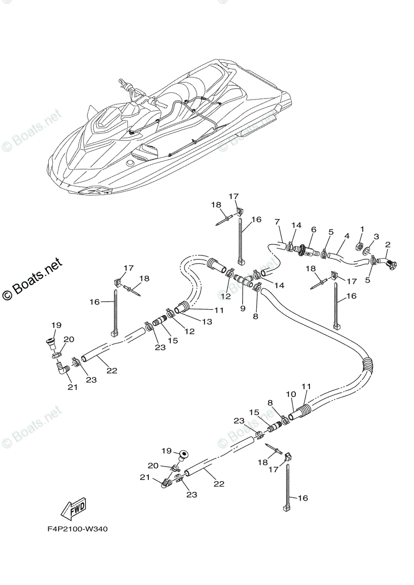Yamaha Waverunner 2021 OEM Parts Diagram for Bilge Pump