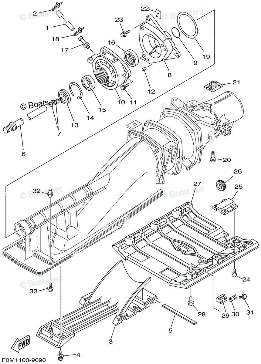 Yamaha Waverunner 1999 OEM Parts Diagram for Jet Unit 2